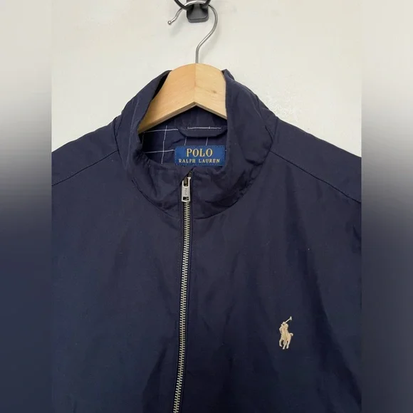 Polo Ralph Lauren Navy Blue Vest Men’s Plaid Lined Pony Logo Size M - Picture 2 of 6